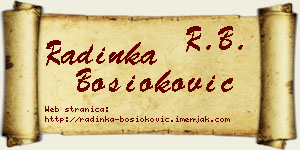 Radinka Bosioković vizit kartica
